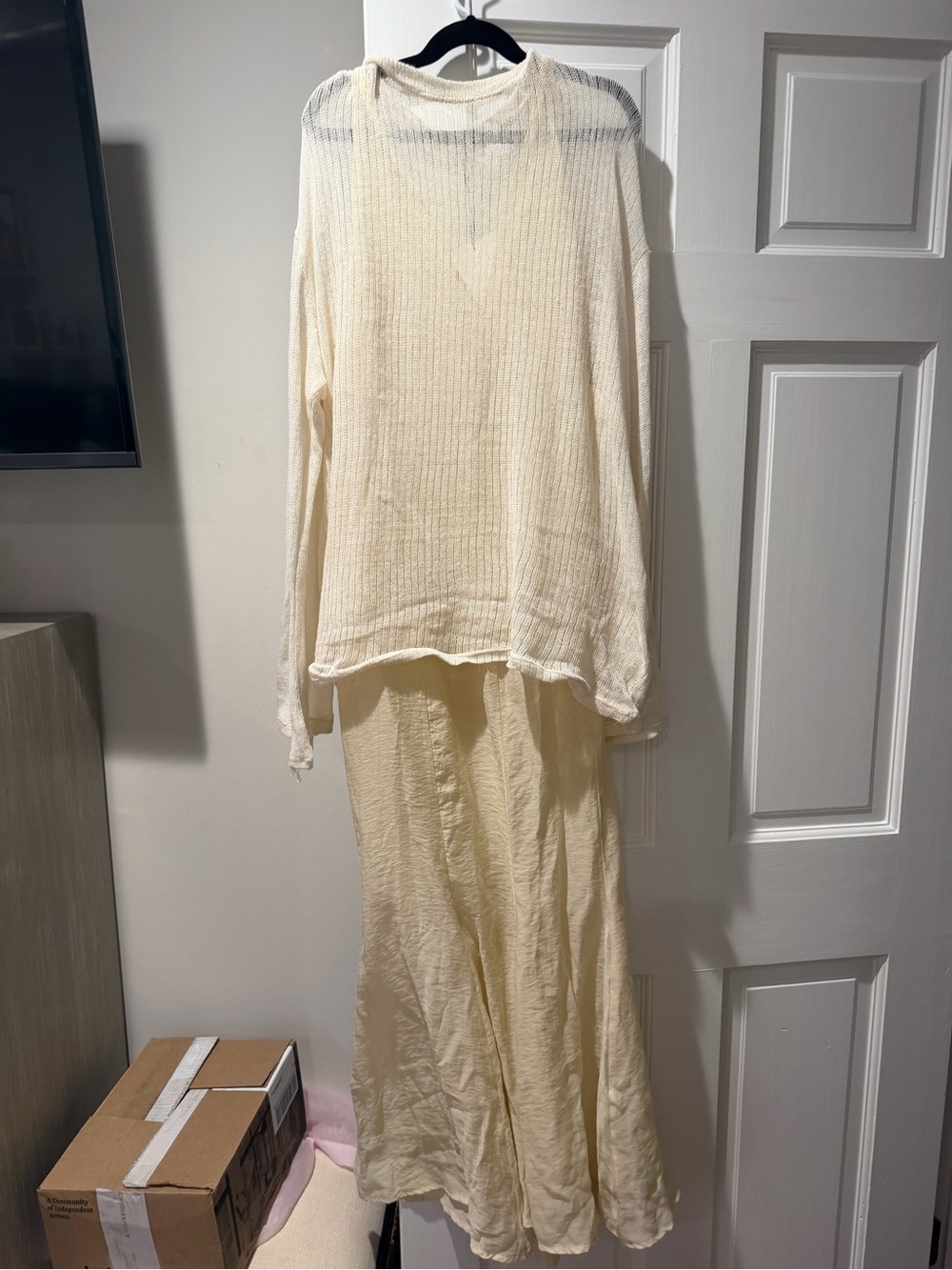 Zara Cream Midi Dress Set